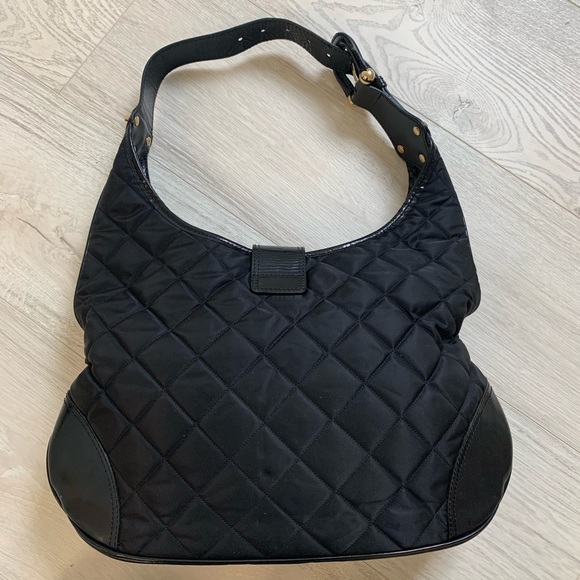 Burberry Brooke Fabric Quilted Leather Hobo Bag - Picture 4 of 8